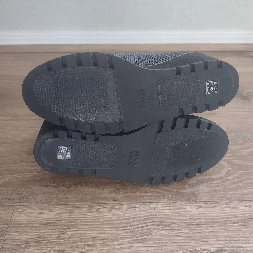 Eileen Fisher Dark Gray Knit Slip-On Flats